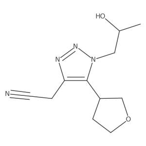 2-[1-(2-hydroxypropyl)-5-(oxolan-3-yl)-1H-1,2,3-triazol-4-yl]acetonitrile结构式