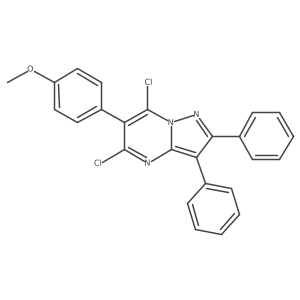 5,7-Dichloro-6-(4-methoxyphenyl)-2,3-diphenylpyrazolo[1,5-a]pyrimidine Structure
