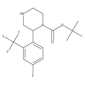 Tert-butyl 2-[4-fluoro-2-(trifluoromethyl)phenyl]piperazine-1-carboxylate结构式