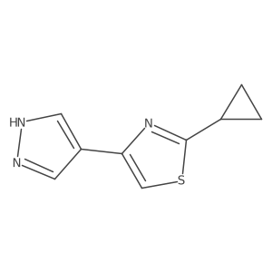 2-cyclopropyl-4-(1H-pyrazol-4-yl)-1,3-thiazole结构式