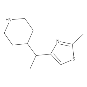 4-[1-(2-Methyl-1,3-thiazol-4-yl)ethyl]piperidine结构式