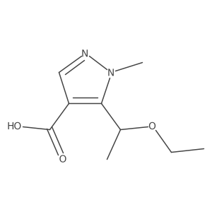 5-(1-ethoxyethyl)-1-methyl-1H-pyrazole-4-carboxylic acid Structure