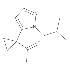 1-{1-[1-(2-methylpropyl)-1H-pyrazol-5-yl]cyclopropyl}ethan-1-one Structure