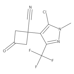 1-[5-chloro-1-methyl-3-(trifluoromethyl)-1H-pyrazol-4-yl]-3-oxocyclobutane-1-carbonitrile结构式