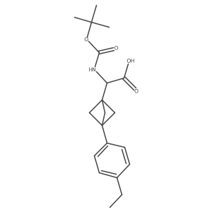 2-[3-(4-Ethylphenyl)-1-bicyclo[1.1.1]pentanyl]-2-[(2-methylpropan-2-yl)oxycarbonylamino]acetic acid Structure