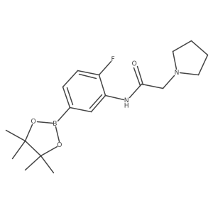 N-(2-fluoro-5-(4,4,5,5-tetramethyl-1,3,2-dioxaborolan-2-yl)phenyl)-2-(pyrrolidin-1-yl)acetamide Structure