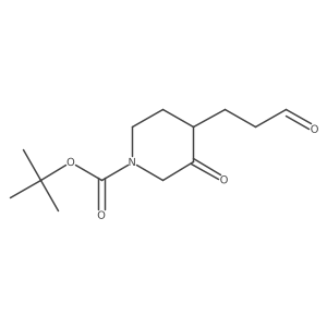 Tert-butyl 3-oxo-4-(3-oxopropyl)piperidine-1-carboxylate Structure