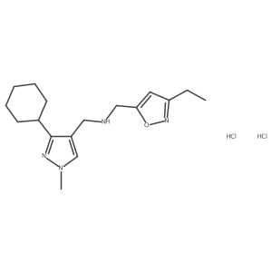 N-[(3-cyclohexyl-1-methyl-pyrazol-4-yl)methyl]-1-(3-ethylisoxazol-5-yl)methanamine;dihydrochloride结构式