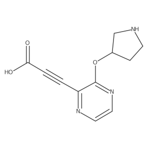 3-[3-(Pyrrolidin-3-yloxy)pyrazin-2-yl]prop-2-ynoic acid Structure