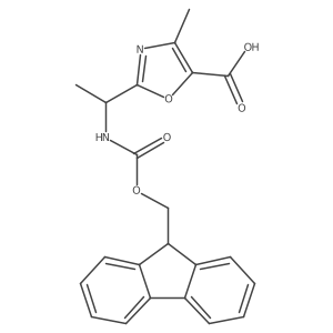 2-[1-(9H-Fluoren-9-ylmethoxycarbonylamino)ethyl]-4-methyl-1,3-oxazole-5-carboxylic acid结构式
