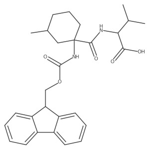 (2R)-2-{[1-({[(9H-fluoren-9-yl)methoxy]carbonyl}amino)-3-methylcyclohexyl]formamido}-3-methylbutanoic acid Structure