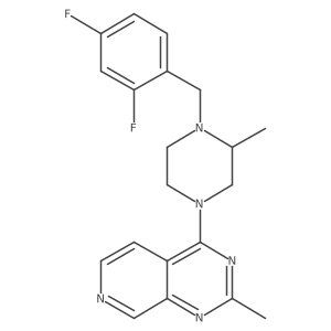 1-[(2,4-Difluorophenyl)methyl]-2-methyl-4-{2-methylpyrido[3,4-d]pyrimidin-4-yl}piperazine结构式