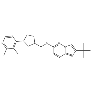 4-{3-[({2-Tert-butylimidazo[1,2-b]pyridazin-6-yl}oxy)methyl]pyrrolidin-1-yl}-5,6-dimethylpyrimidine结构式