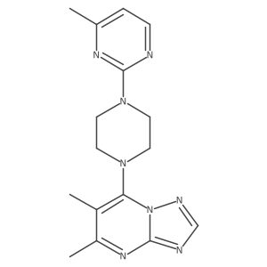 2-(4-{5,6-Dimethyl-[1,2,4]triazolo[1,5-a]pyrimidin-7-yl}piperazin-1-yl)-4-methylpyrimidine结构式