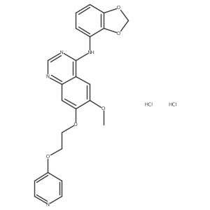 7-(2-(Pyridin-4-yloxy)ethoxy)-N-(benzo[d][1,3]dioxol-4-yl)-6-methoxyquinazolin-4-amine dihydrochloride Structure