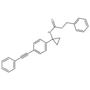 Benzyl (1-(4-(phenylethynyl)phenyl)cyclopropyl)carbamate结构式