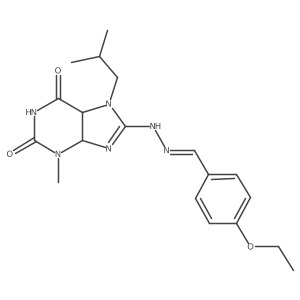 8-[(2E)-2-[(4-ethoxyphenyl)methylidene]hydrazinyl]-3-methyl-7-(2-methylpropyl)-4,5-dihydropurine-2,6-dione Structure
