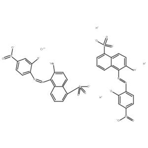 Chromate(3-), bis[6-(amino-kappaN)-5-[2-[2-(hydroxy-kappaO)-4-nitrophenyl]diazenyl-kappaN1]-1-naphthalenesulfonato(3-)]-, hydrogen (1:3) Structure