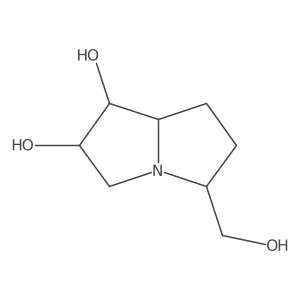(1R,2S,5R,7aS)-Hexahydro-5-(hydroxymethyl)-1H-pyrrolizine-1,2-diol结构式