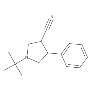 (3S,4R)-1-(tert-Butyl)-4-phenylpyrrolidine-3-carbonitrile结构式
