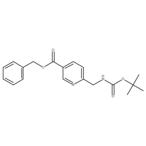 Phenylmethyl 6-[[[(1,1-dimethylethoxy)carbonyl]amino]methyl]-3-pyridinecarboxylate结构式