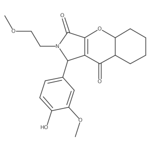 1-(4-hydroxy-3-methoxyphenyl)-2-(2-methoxyethyl)-4a,5,6,7,8,8a-hexahydro-1H-chromeno[2,3-c]pyrrole-3,9-dione结构式