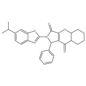 1-phenyl-2-(6-propan-2-yl-1,3-benzothiazol-2-yl)-4a,5,6,7,8,8a-hexahydro-1H-chromeno[2,3-c]pyrrole-3,9-dione Structure