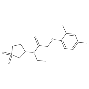 2-(2,4-dimethylphenoxy)-N-(1,1-dioxidotetrahydrothiophen-3-yl)-N-ethylacetamide结构式