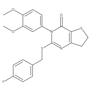 3-(3,4-dimethoxyphenyl)-2-((4-fluorobenzyl)thio)-6,7-dihydrothieno[3,2-d]pyrimidin-4(3H)-one结构式
