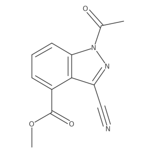 Methyl 1-acetyl-3-cyano-4-indazolecarboxylate Structure