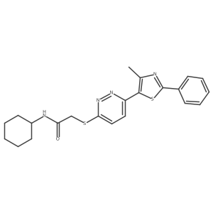 N-cyclohexyl-2-{[6-(4-methyl-2-phenyl-1,3-thiazol-5-yl)pyridazin-3-yl]sulfanyl}acetamide结构式