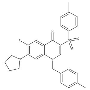 6-fluoro-1-(4-methylbenzyl)-7-(pyrrolidin-1-yl)-3-tosylquinolin-4(1H)-one Structure