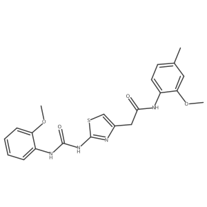 N-(2-methoxy-4-methyl-phenyl)-2-[2-[(2-methoxyphenyl)carbamoylamino]thiazol-4-yl]acetamide结构式