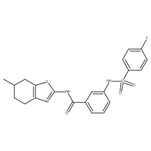 3-(4-fluorophenylsulfonamido)-N-(6-methyl-4,5,6,7-tetrahydrobenzo[d]thiazol-2-yl)benzamide结构式