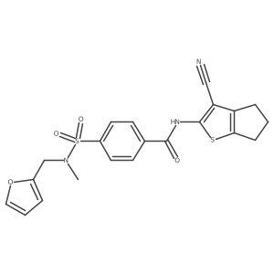 N-{3-cyano-4H,5H,6H-cyclopenta[b]thiophen-2-yl}-4-{[(furan-2-yl)methyl](methyl)sulfamoyl}benzamide Structure
