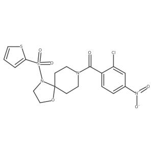 (2-Chloro-4-nitrophenyl)(4-(thiophen-2-ylsulfonyl)-1-oxa-4,8-diazaspiro[4.5]decan-8-yl)methanone结构式