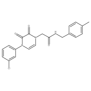 2-(4-(3-chlorophenyl)-2,3-dioxo-3,4-dihydropyrazin-1(2H)-yl)-N-(4-methylbenzyl)acetamide Structure