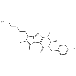 3-(4-chlorobenzyl)-8-(2-(2-hydroxyethoxy)ethyl)-1,6,7-trimethyl-1H-imidazo[2,1-f]purine-2,4(3H,8H)-dione Structure