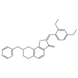 (2Z)-2-(2,4-dimethoxybenzylidene)-8-(pyridin-4-ylmethyl)-8,9-dihydro-7H-furo[2,3-f][1,3]benzoxazin-3(2H)-one Structure