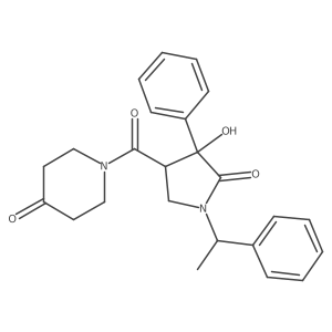 1-[(3S,4R)-4-hydroxy-5-oxo-4-phenyl-1-[(1R)-1-phenylethyl]pyrrolidine-3-carbonyl]piperidin-4-one Structure
