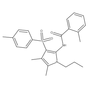 N-{4,5-dimethyl-3-[(4-methylphenyl)sulfonyl]-1-propyl-1H-pyrrol-2-yl}-2-methylbenzamide结构式
