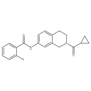N-(2-(cyclopropanecarbonyl)-1,2,3,4-tetrahydroisoquinolin-7-yl)-2-fluorobenzamide Structure