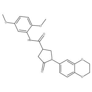 1-(2,3-dihydro-1,4-benzodioxin-6-yl)-N-(2,5-dimethoxyphenyl)-5-oxopyrrolidine-3-carboxamide Structure