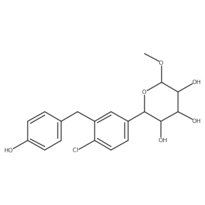 (2S,3R,4R,5S)-2-[4-Chloro-3-(4-hydroxy-benzyl)-phenyl]-6-methoxy-tetrahydro-pyran-3,4,5-triol结构式