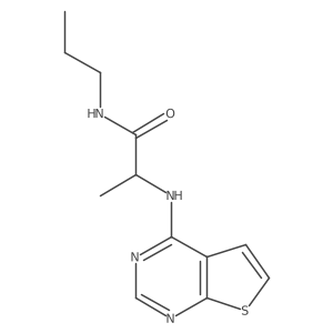 N-propyl-2-(thieno[2,3-d]pyrimidin-4-ylamino)propanamide结构式