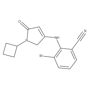 3-bromo-2-(1-cyclobutyl-5-oxo-2,5-dihydro-1H-pyrrol-3-yl-amino)benzonitrile结构式