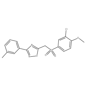 5-(((3-Chloro-4-methoxyphenyl)sulfonyl)methyl)-3-(m-tolyl)-1,2,4-oxadiazole结构式