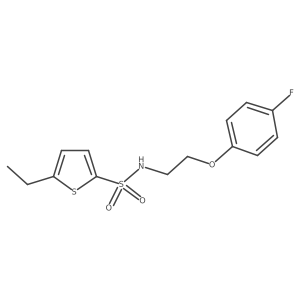 CCc1ccc(S(=O)(=O)NCCOc2ccc(F)cc2)s1结构式