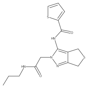 CCCNC(=O)Cn1nc2c(c1NC(=O)c1cccs1)CSC2结构式