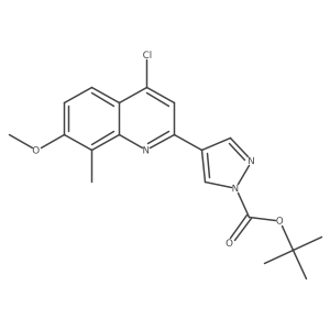 4-(4-Chloro-7-methoxy-8-methyl-quinolin-2-yl)-pyrazole-1-carboxylic acid tert-butyl ester结构式